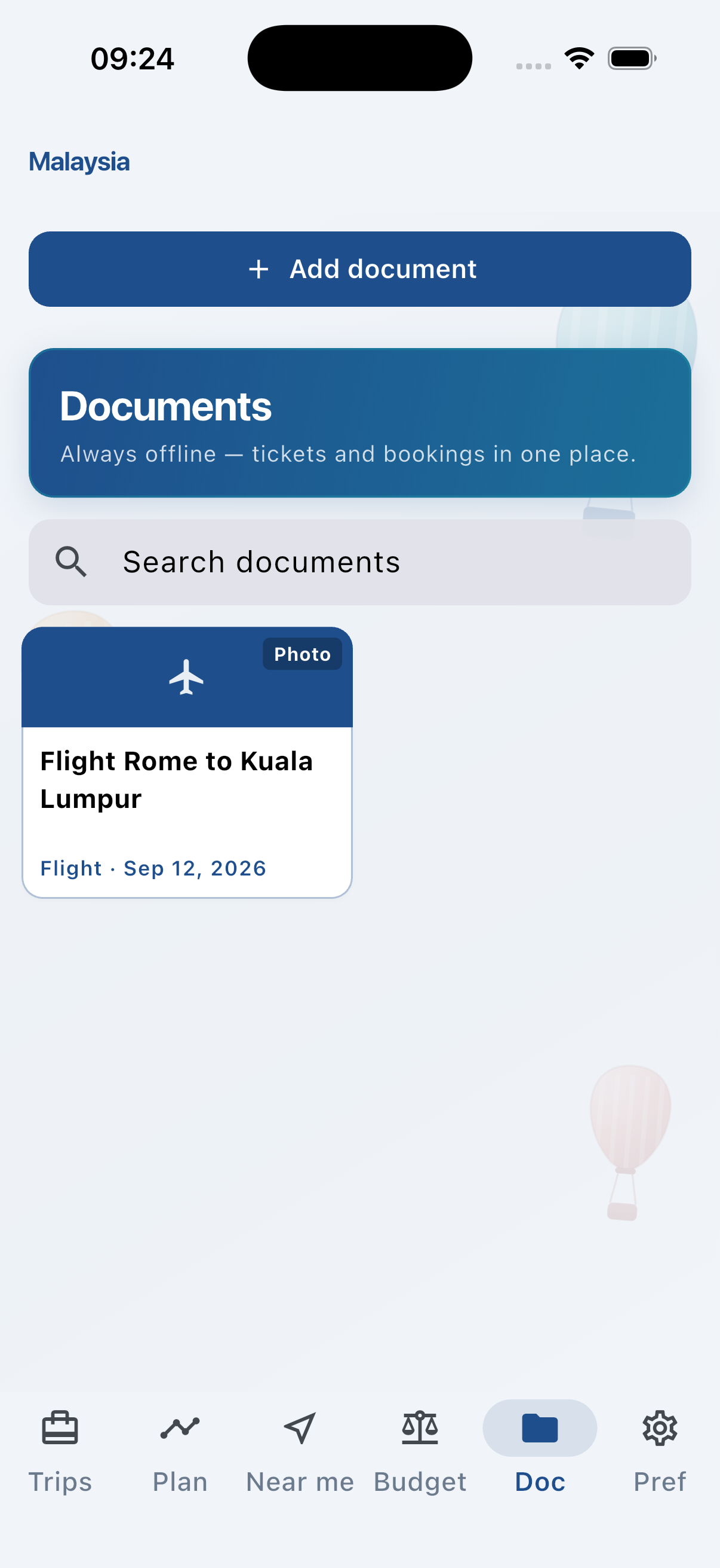 Waynex documents and itinerary